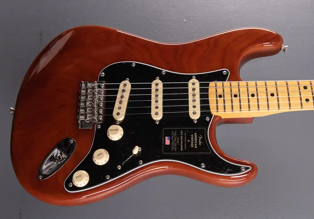 American Vintage II 1973 Stratocaster - Mocha w/Maple– Dave's Guitar Shop High Quality