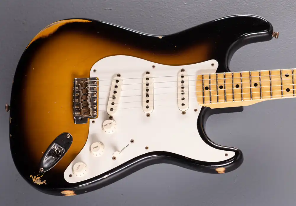 Grab Now 1957 Relic Stratocaster - Two Tone Sunburst– Dave's Guitar Shop
