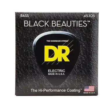 Certified DR Strings Black Beauties Bass Guitar Strings - 4-String - Med (45-105)