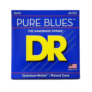 DR Strings Pure Blues Bass guitar Strings - 5-string - Custom Med (45-130) Worldwide Shipping