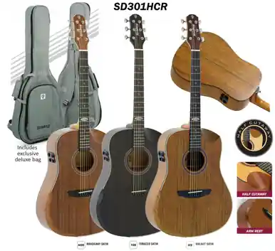 Direct From Manufacturer Strinberg SD-301 Galaxy Series Acoustic Electric Guitar Pack w/ Deluxe Guitar Bag