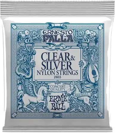 Mega Sale Ernie Ball 2403 Ernesto Palla Nylon Clear & Silver Classical Guitar String Set - Tie On Set