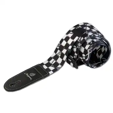 Warranty Included Magma Patterned Polyester Guitar Strap w/ Leather Tip - Graphic Print