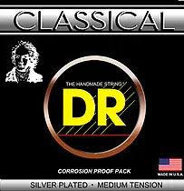 Super Sale DR Strings Nylon Silver Classical Guitar Strings w/ Tie Ends - Medium (28-44)