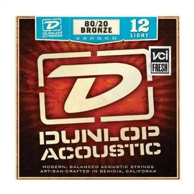 Dunlop DAB1254 Light 80/20 Bronze Acoustic Guitar Strings While Supplies Last
