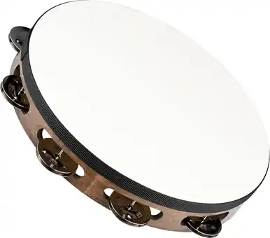 Affordable Meinl Percussion TAH1WB Headed Wood Tambourine -Single Row, Steel Jingles