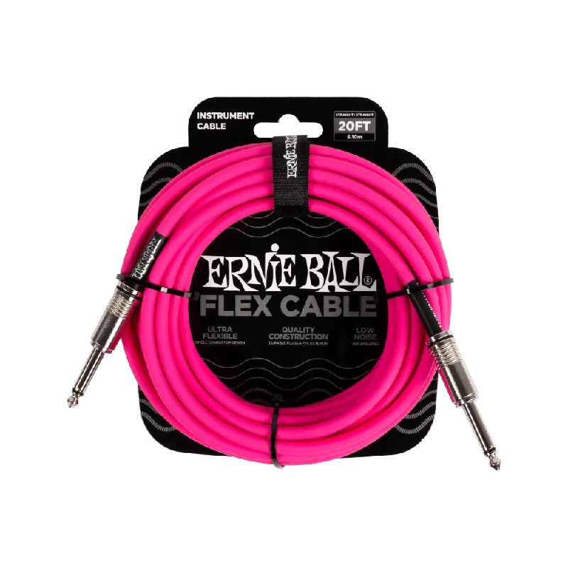Deal Ernie Ball P06421-20 Flex Instrument Cable - Straight Orange