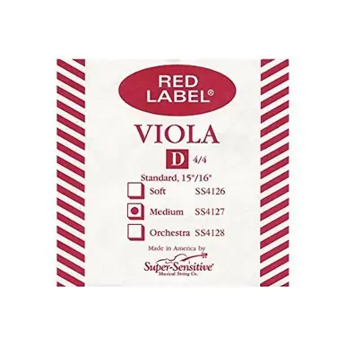 Super Sensitive Red Label 4127 Viola D String, Standard Worldwide Shipping