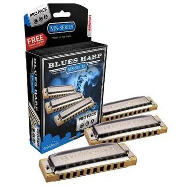 Hohner 3P532BX Blues Harp Harmonica, Pro Pack, Keys of C, G, and A Major Worldwide Shipping