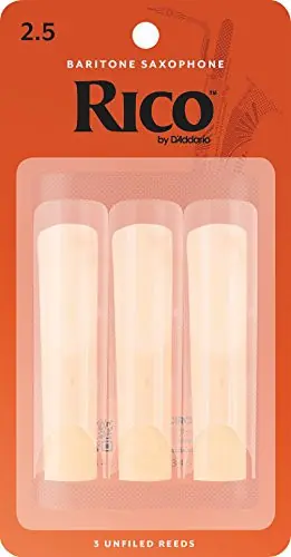 Rico Baritone Sax Reeds - Strength #2.5 - 3-pack Free Shipping