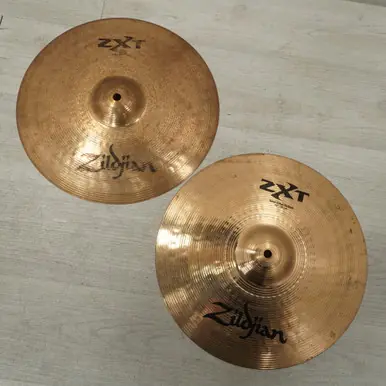 Used Zildjian 14" Zxt Solid Hi Hat Cymbal Pair Trusted Brand