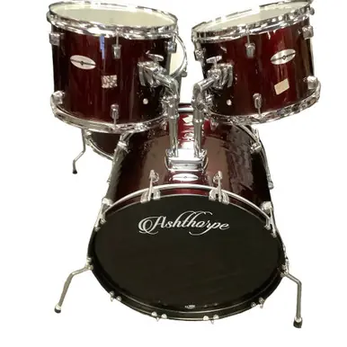 Used ASHTHROPE 5PC Drum Kit Red 22" Kick Drum Fast Shipping