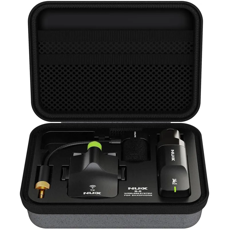 Handmade NUX B-6 Saxophone Wireless Microphone System with Charging Case