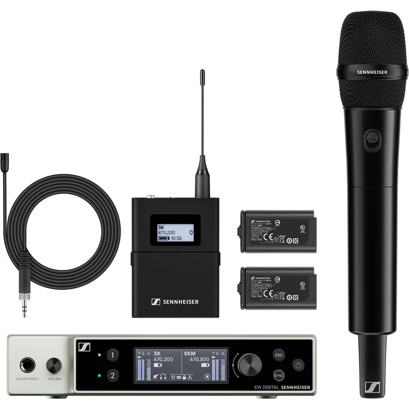 Sennheiser EW-DX MKE 2/835-S Combo Wireless Handheld and Lavalier Mic Express Delivery