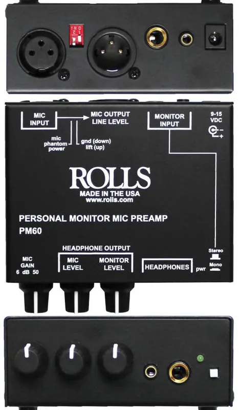 Wholesale Rolls PM60 Personal Monitor Mic Preamp