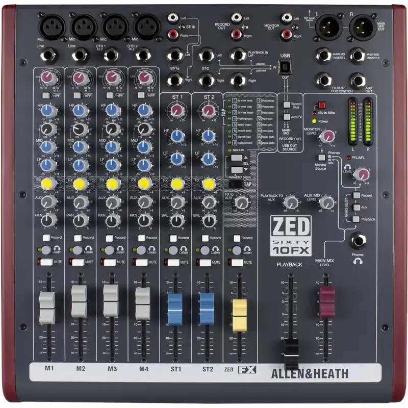 Allen & Heath ZED60-10FX 6 Channel Mixer with Digital Effects & USB Co Today Only