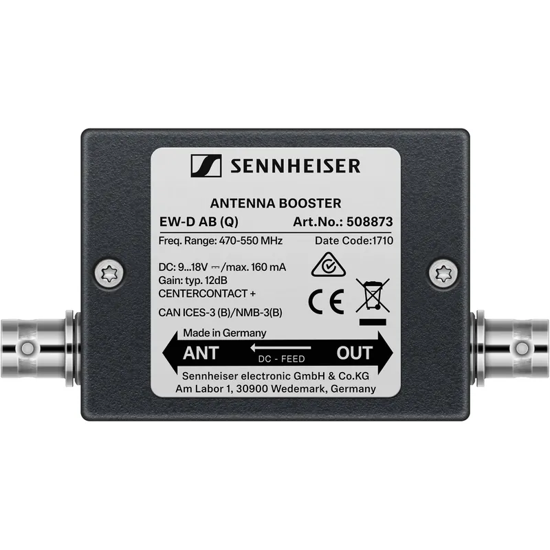 Viral Sennheiser EW-D AB Inline Antenna Booster - Frequency Q: 470 to 550 MH