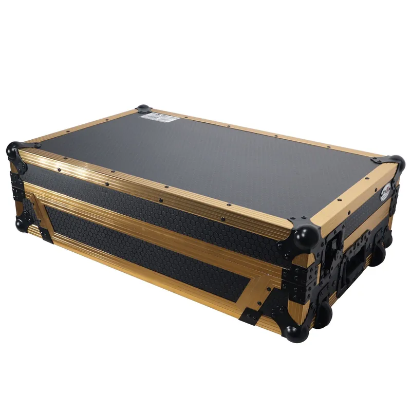 One Day Deal ProX XS-DDJ1000-WLT-GLD-LED Flight Case with Wheels - Gold Black Finis