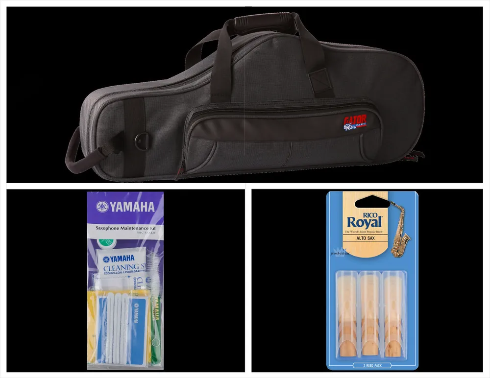 Hot Deal Alto Music Back to School Alto Sax Bundle with Black Gator Case and 3.0 Reeds