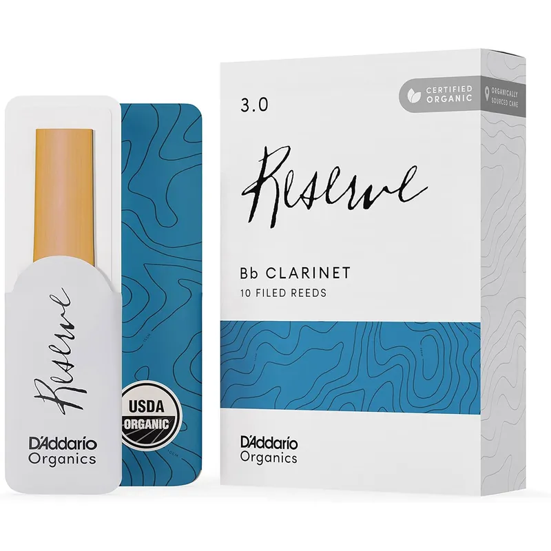 Super Sale D'Addario Organic Reserve Bb Clarinet Reeds, Strength 3.0, 10-pack