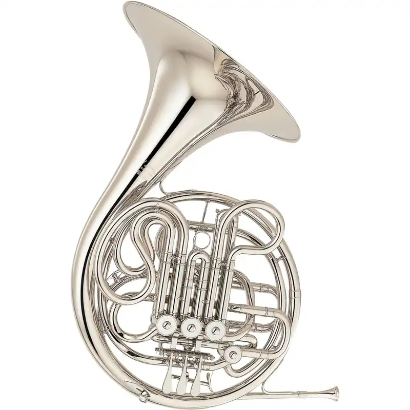Instant Buy Yamaha Professional Double French Horn in Nickel-Silver Key of Bb/F