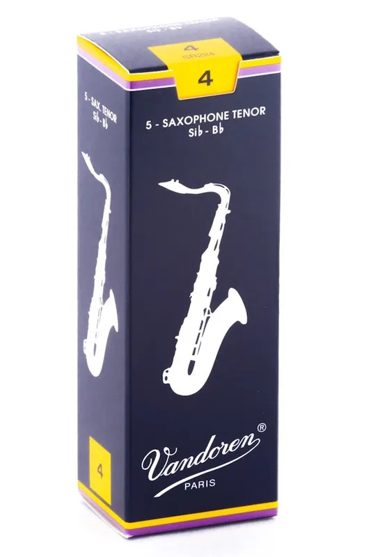 Affordable Vandoren Traditional Tenor Saxophone Reeds - 5-Pack of 4.0 Strength