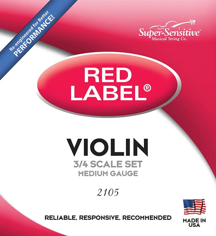 Super Sensitive SS2105 3/4 Red Label Violin String Set Flash Sale