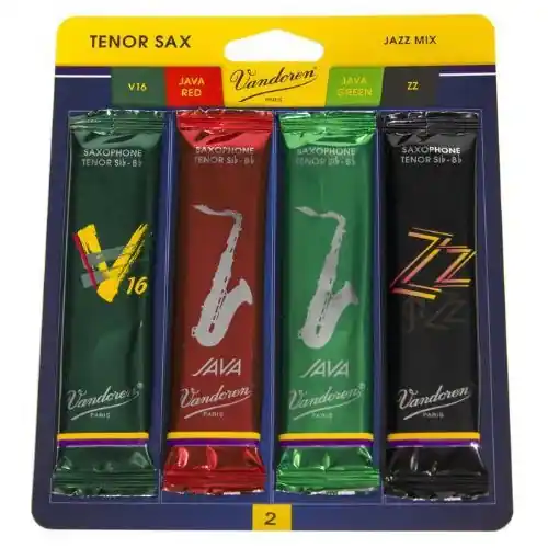 Editor’s Pick Vandoren SRMIXT2 Tenor Saxophone 2.0 Strength Jazz Reed Variety Pack