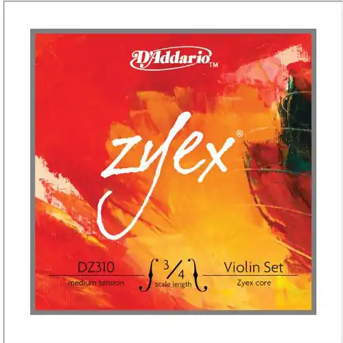 Mega Sale D'Addario Zyex Violin Strings 3/4 Scale