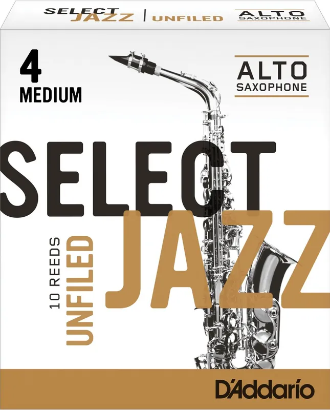 D'Addario Select Jazz Unfiled Eb Alto Sax Reeds, 10 Ct. Size 4 Soft St Clearance