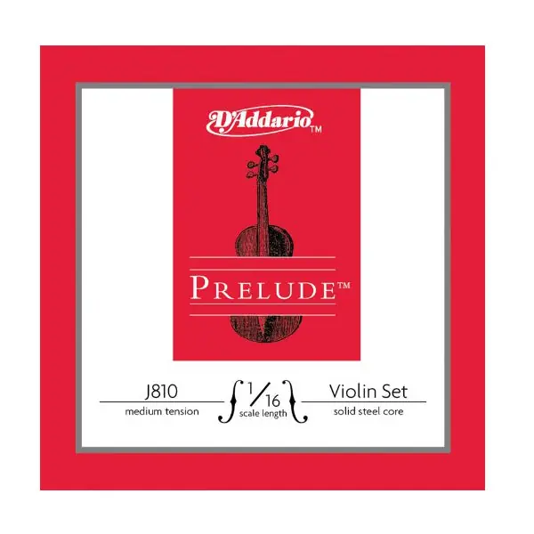 Fresh Stock D Addario J810 Prelude Violin 1/16 Size Strings - Medium Tension