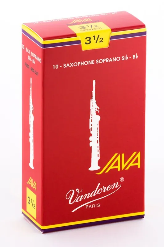 Last Chance Vandoren Java Red Soprano Saxophone Reeds, 10Ct, 3.5 Strength