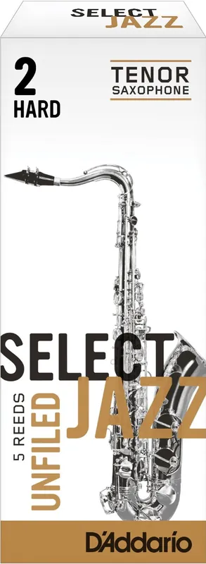 D'Addario SELECT JAZZ unFILED BB TENOR SAX Reeds, 5ct, 2 Hard Handmade