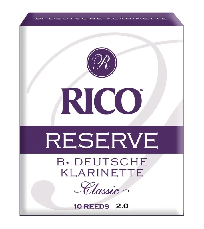 Rico Reserve Classic German Bb Clarinet Reeds, Strength 2.0, 10-pack Latest
