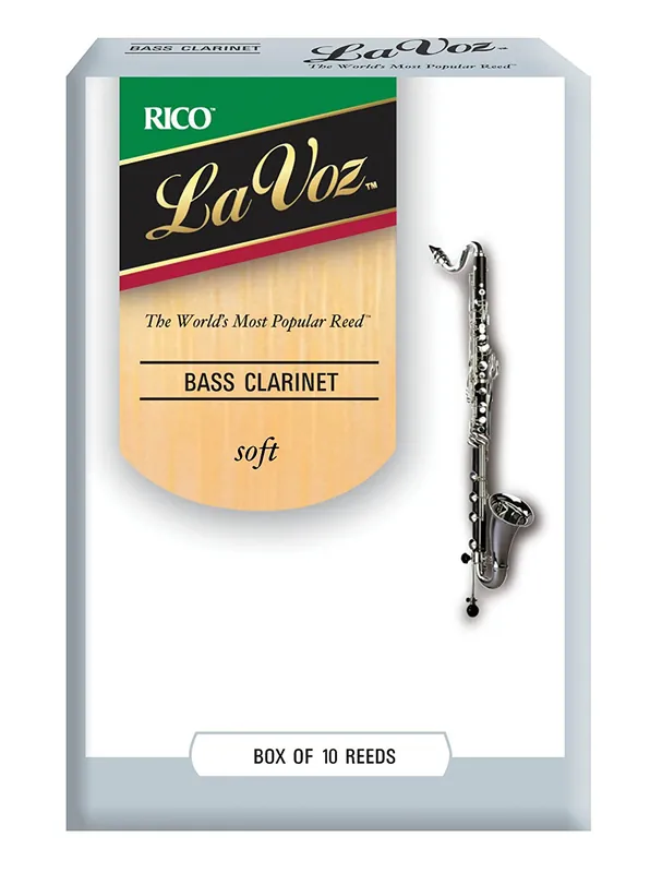 La Voz Bass Clarinet Reeds, Strength Soft, 10-Pack Professional Grade