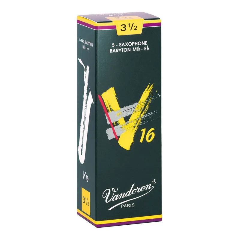 Fan Favorite Vandoren SR7435 Baritone Sax V16 Strength 3.5, Box of 5 Reeds