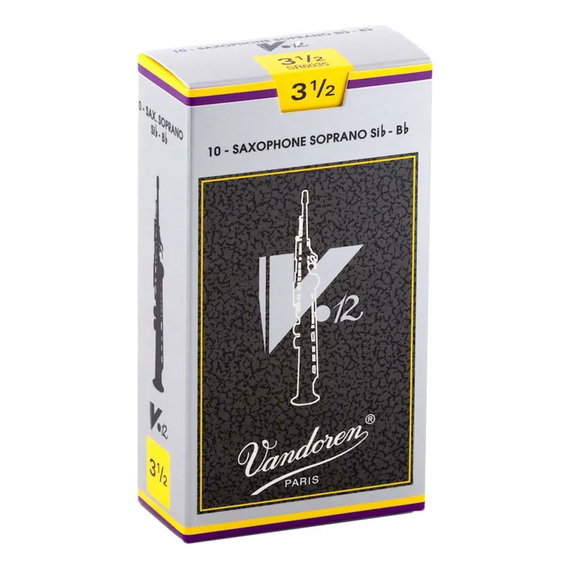 Worldwide Shipping Vandoren SR6035 Soprano Sax V.12 Reeds Strength 3.5; Box of 10