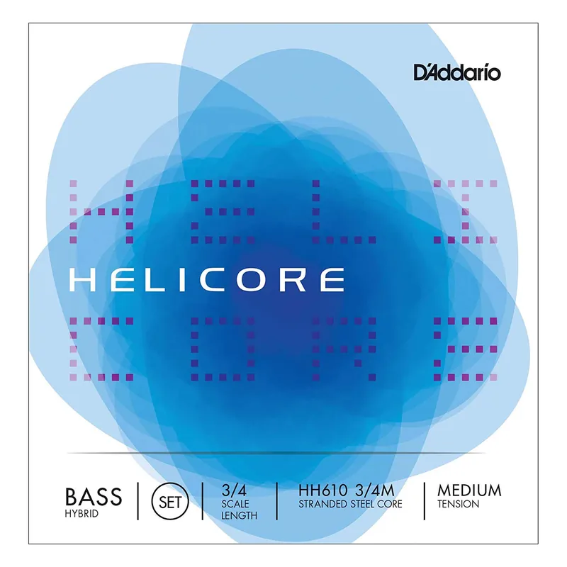 Limited Time D'Addario Helicore Hybrid Bass String Set, 3/4 Scale, Medium Tension