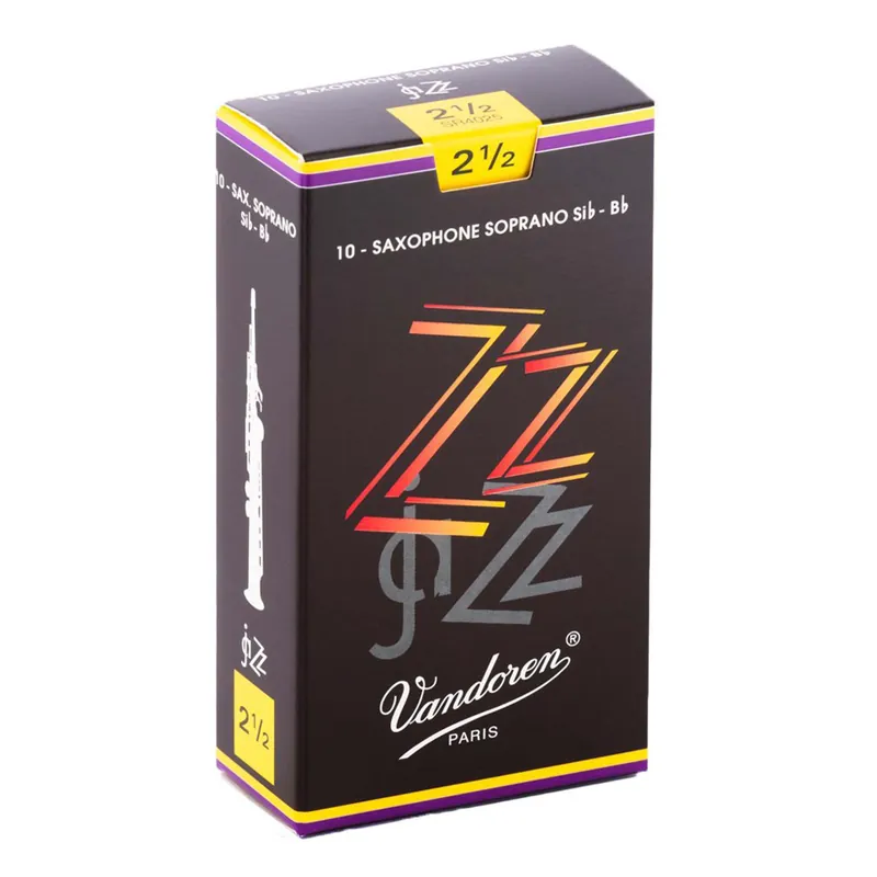 Vandoren SR4025 Soprano Sax ZZ Reeds Strength 2.5; Box of 10 Exclusive Offer