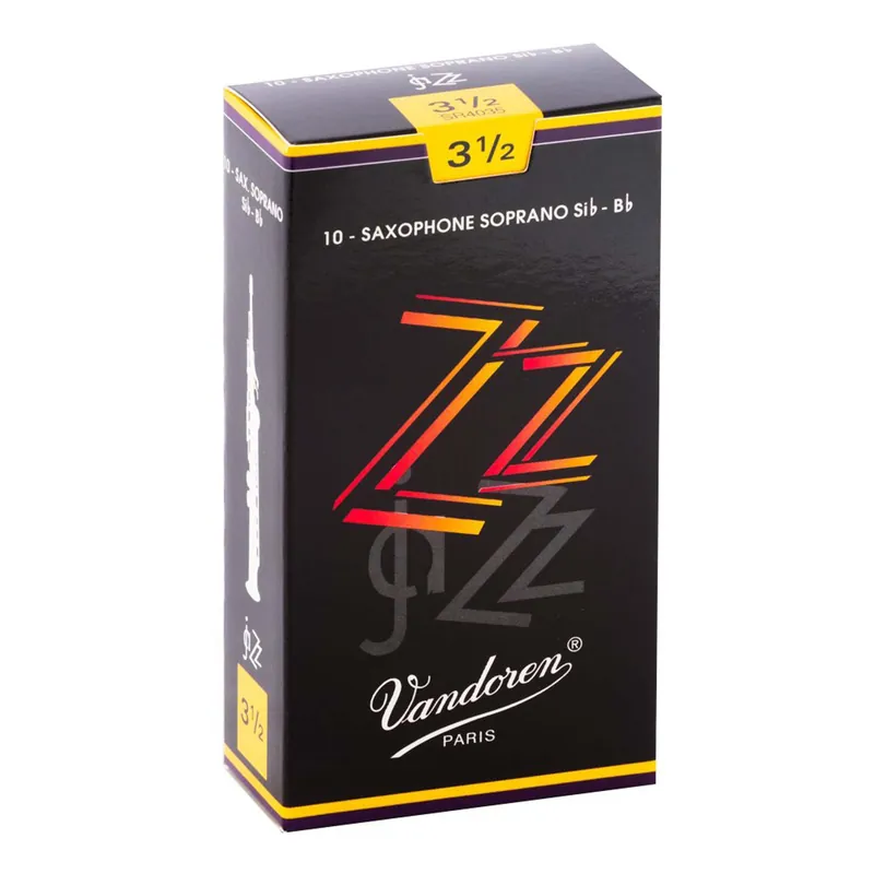 Top Pick Vandoren SR4035 Soprano Sax ZZ Reeds Strength 3.5; Box of 10