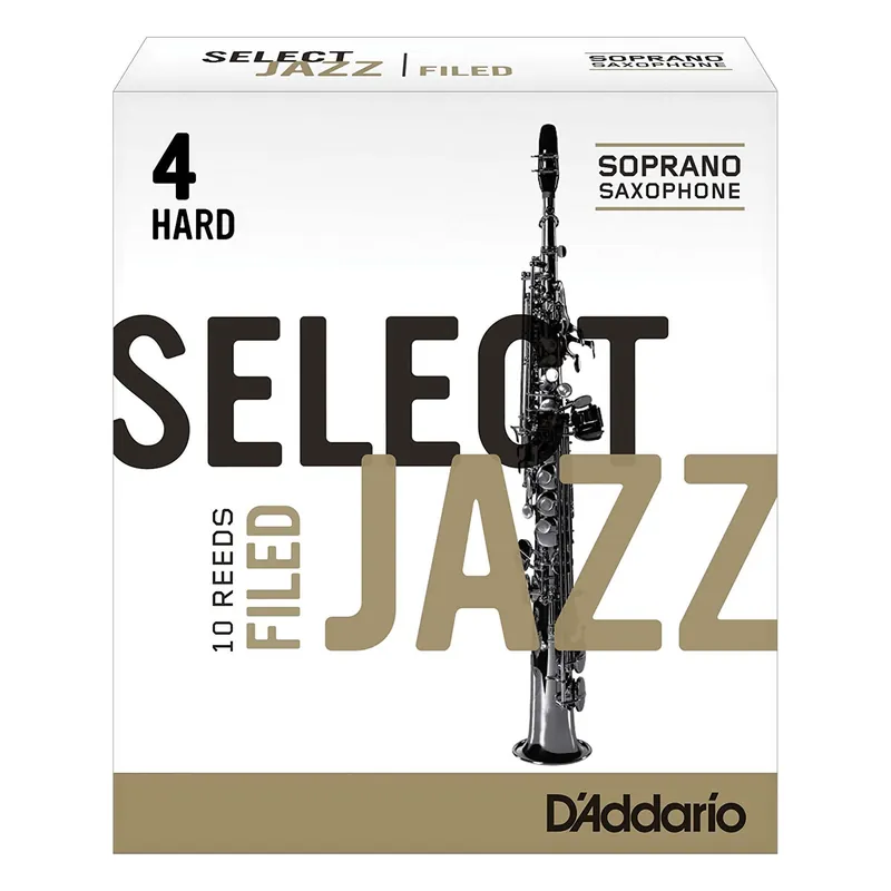 Affordable Rico Select Jazz Soprano Sax Reeds, Filed, Strength 4 Strength Hard, 10-Pack