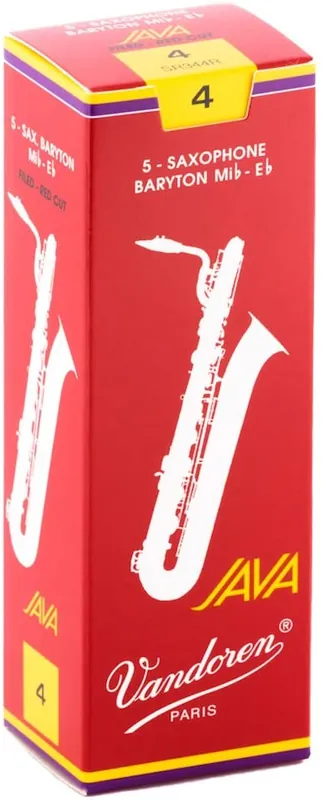 Vandoren SR344R Bari Sax JAVA Red Reeds Strength 4; Box of 5 Limited Offer