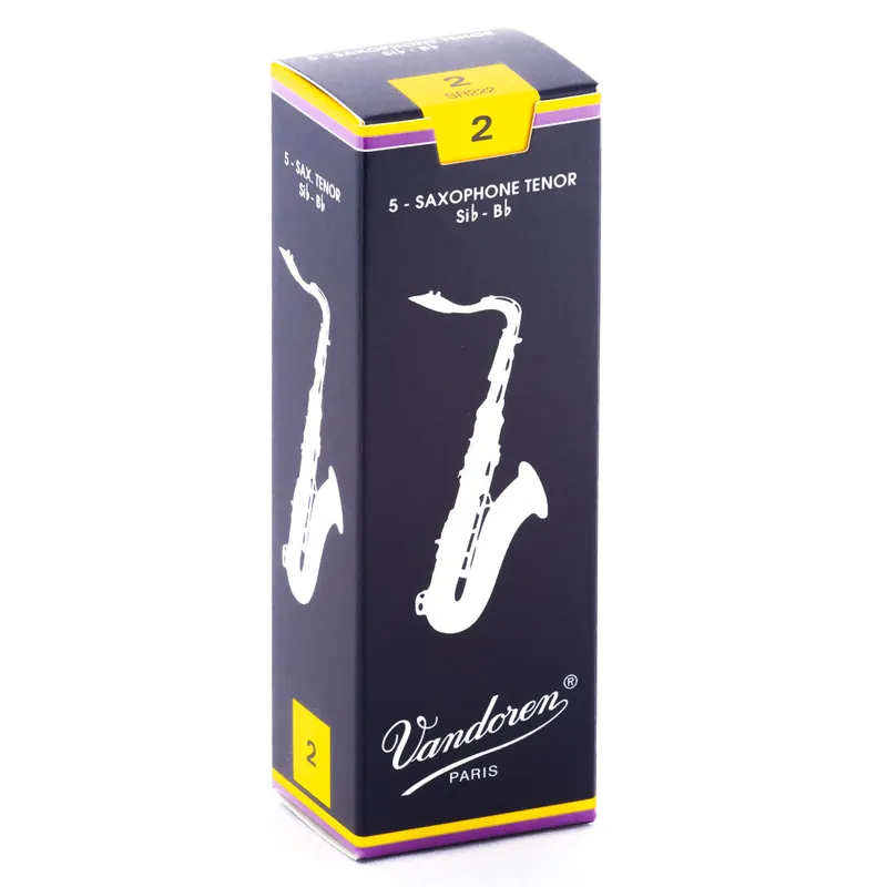 Warranty Included Vandoren Traditional Tenor Saxophone Reeds - 5-Pack of 2.0 Strength