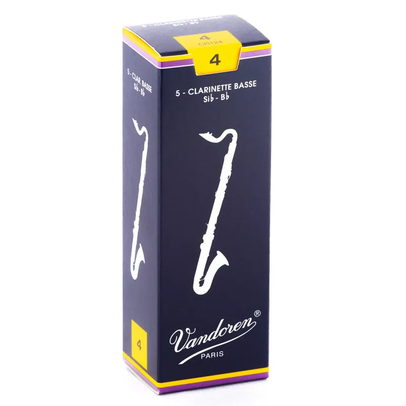 Vandoren Traditional Bass Clarinet Reeds, 5CT, 4.0 Strength Warranty Included