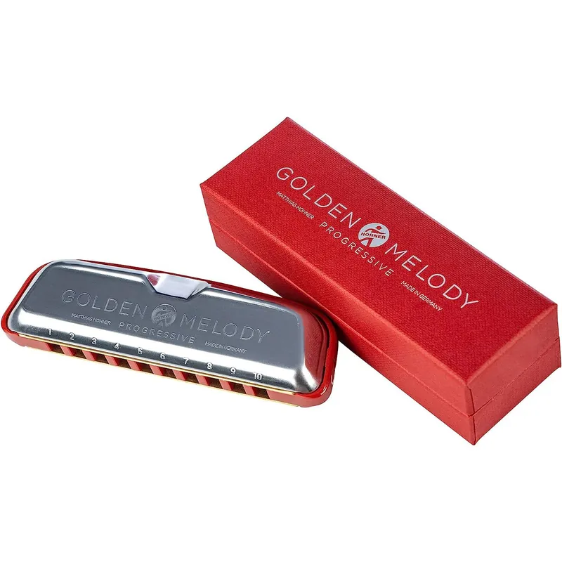 Hohner M544BX-C Progressive Golden Melody Harmonica in the KEY OF C Handmade