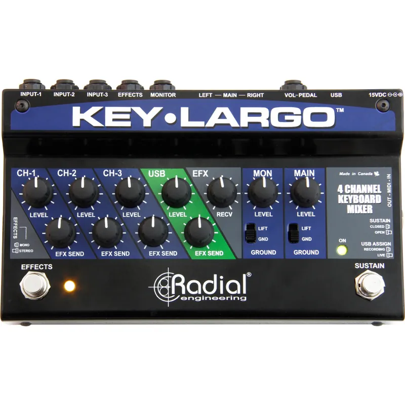 Sale Radial Engineering Key-Largo Keyboard Mixer and Performance Pedal