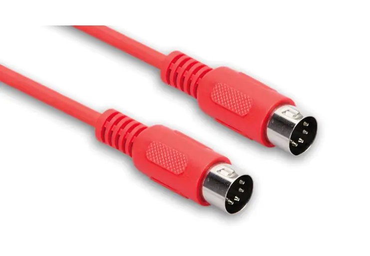 New Release Hosa MID-305RD MIDI Cable Red 5ft