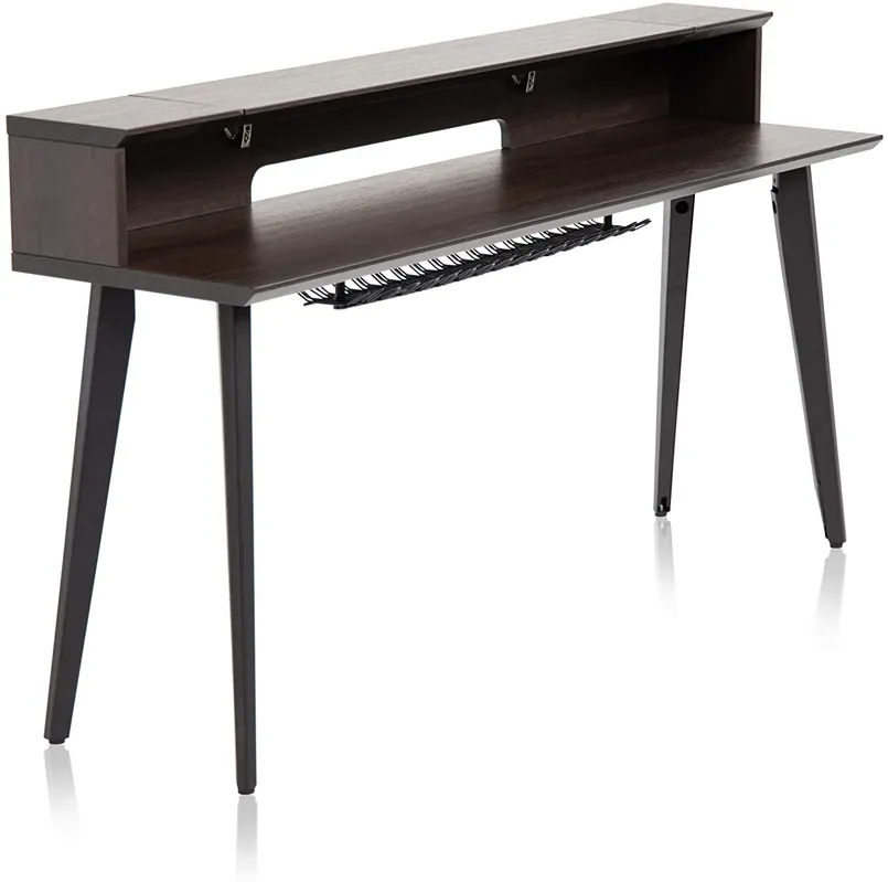 Hassle-Free Returns Gator GFW-ELITEKEYTBL88-BRN 88-Note Keyboard Table in Dark Walnut Fini