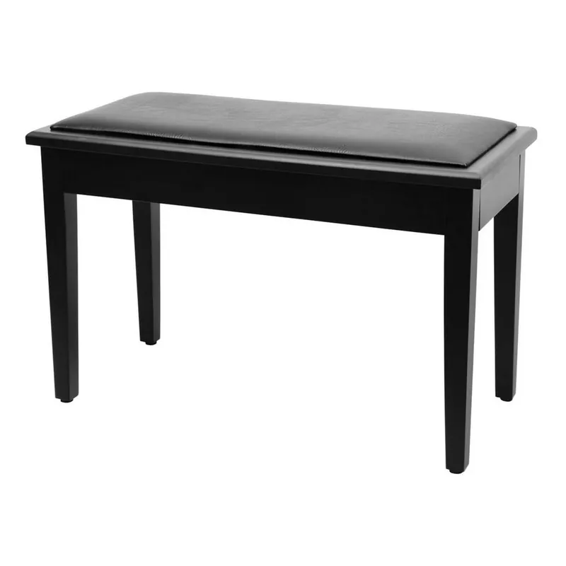 On-Stage KB8904B Deluxe Piano Bench with Storage Compartment, Black Sa Original