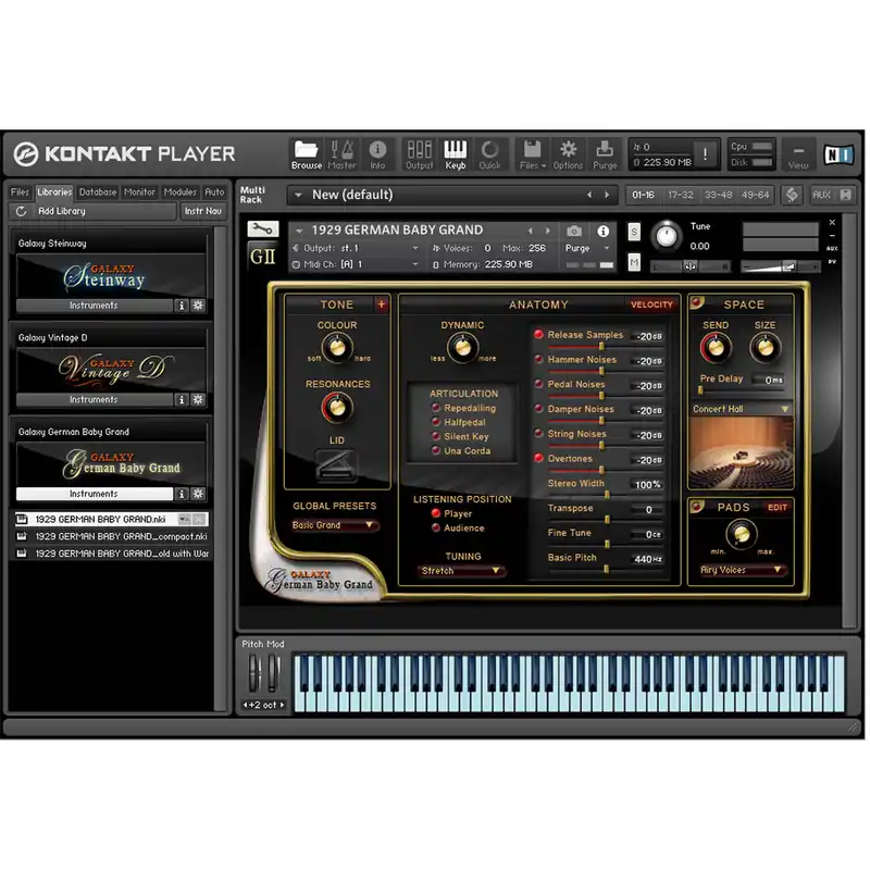 Brand New Best Service Galaxy II German Baby Grand Virtual Instrument